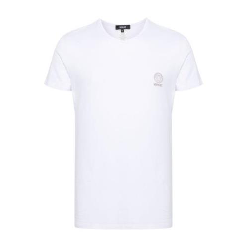 Witte T-shirts en Polos met Medusa Head Motief Versace , White , Heren