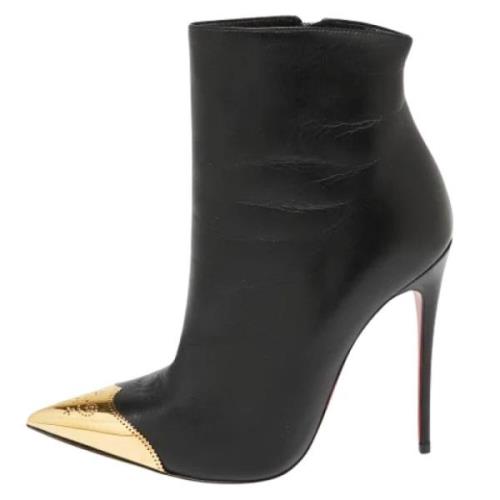 Pre-owned Leather boots Christian Louboutin Pre-owned , Black , Dames