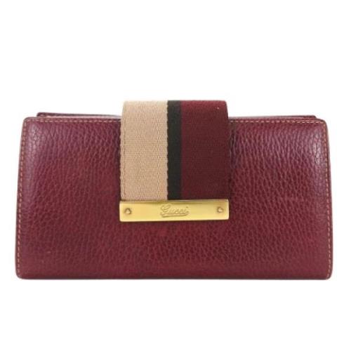 Pre-owned Leather wallets Gucci Vintage , Red , Dames