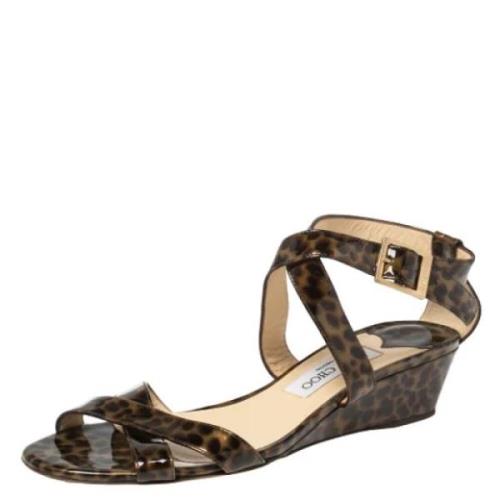 Pre-owned Leather sandals Jimmy Choo Pre-owned , Brown , Dames