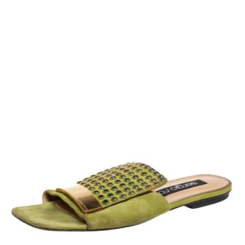 Pre-owned Suede sandals Sergio Rossi Pre-owned , Green , Dames