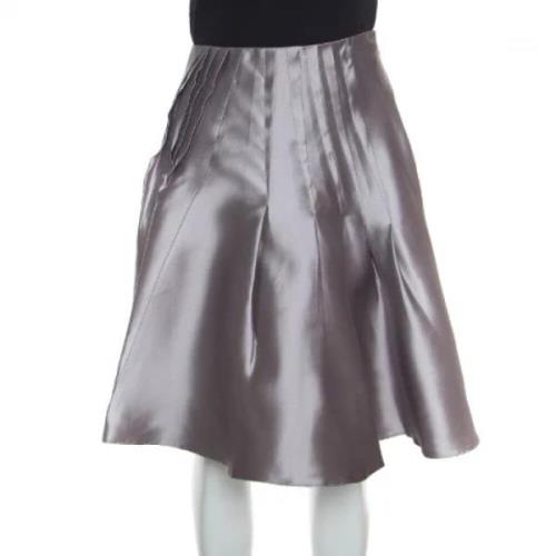 Pre-owned Silk bottoms Dior Vintage , Gray , Dames