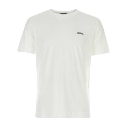 Witte katoenen T-shirt Z Zegna , White , Heren