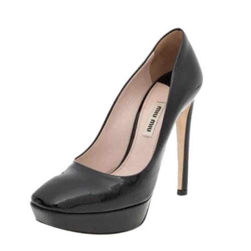 Pre-owned Leather heels Miu Miu Pre-owned , Black , Dames