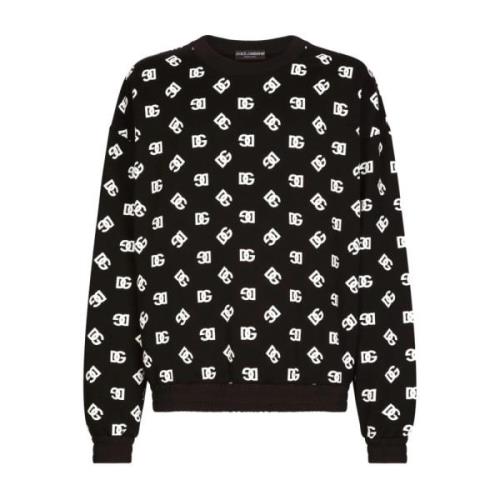 Zwart DG Monogram Sweatshirt Dolce & Gabbana , Black , Heren