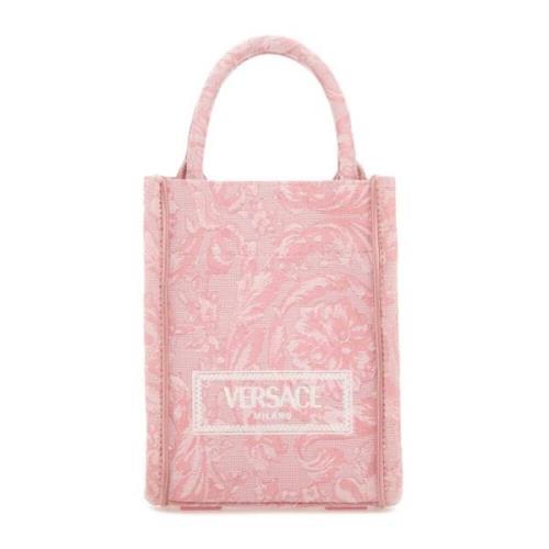 Mini Athena Geborduurde Handtas Versace , Pink , Dames