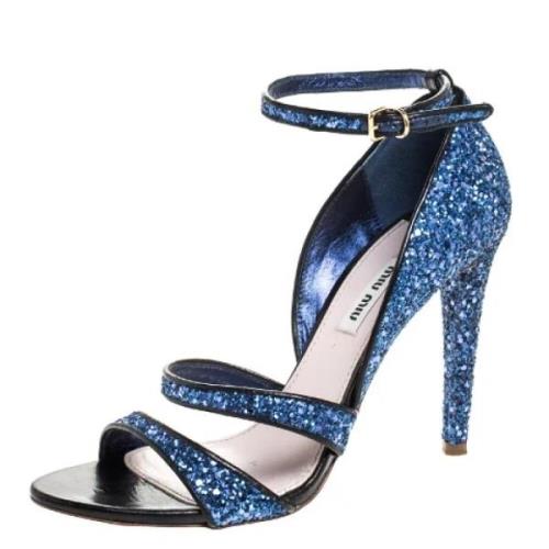 Pre-owned Fabric sandals Miu Miu Pre-owned , Blue , Dames