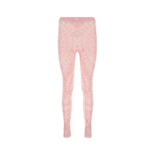 Gedrukte stretch nylon leggings Versace , Pink , Dames