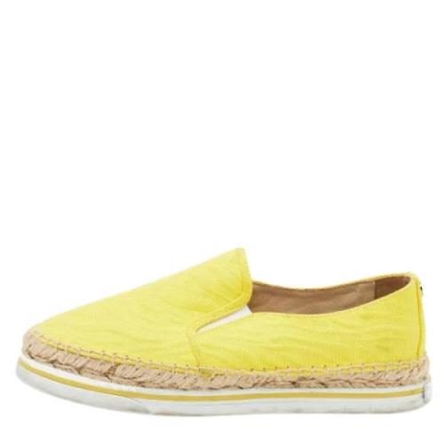 Pre-owned Canvas sneakers Jimmy Choo Pre-owned , Yellow , Dames