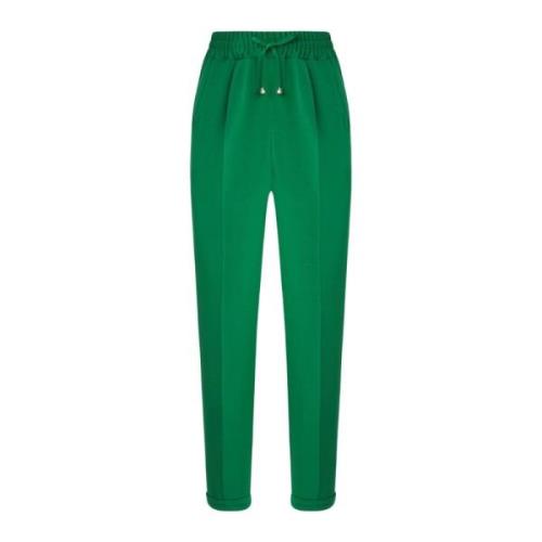 Zijden broek met trekkoord in smaragdgroen Kiton , Green , Dames