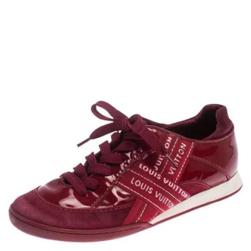 Pre-owned Leather sneakers Louis Vuitton Vintage , Red , Dames