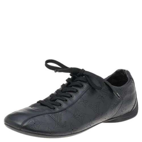Pre-owned Leather sneakers Louis Vuitton Vintage , Black , Heren