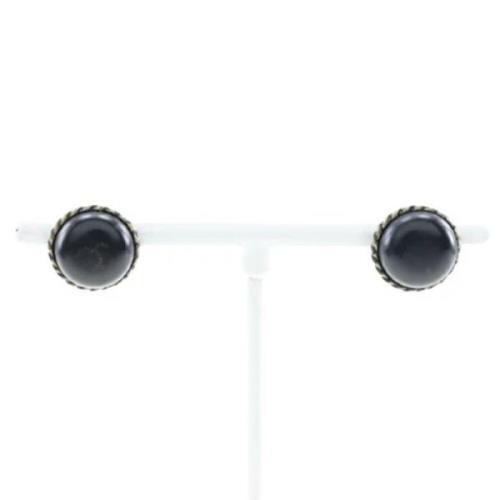 Pre-owned Plastic earrings Chanel Vintage , Black , Dames