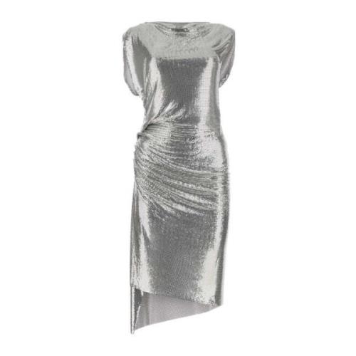 Zilveren Chainmail Jurk - Stijlvol en Elegant Paco Rabanne , Gray , Da...