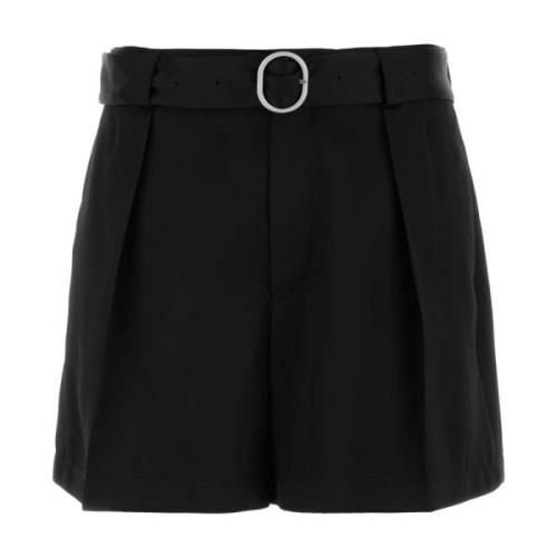 Zwarte Viscose Bermuda Shorts Jil Sander , Black , Heren