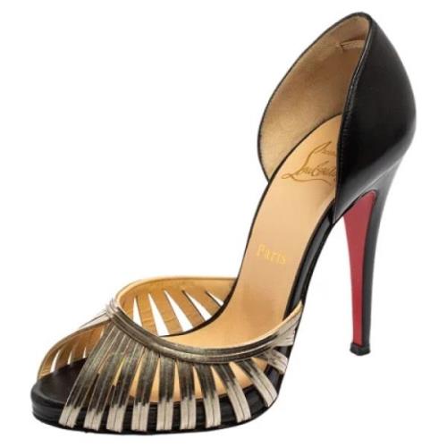 Pre-owned Leather heels Christian Louboutin Pre-owned , Black , Dames