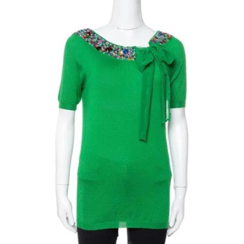 Pre-owned Knit tops Dior Vintage , Green , Dames