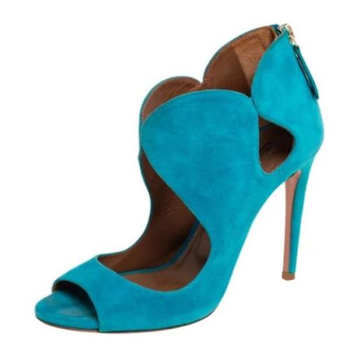Pre-owned Suede sandals Aquazzura Pre-owned , Blue , Dames