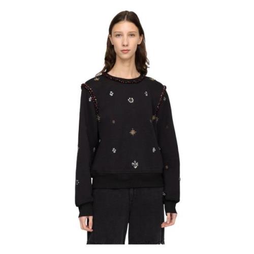 Geborduurde Maja Sweater Sea NY , Black , Dames