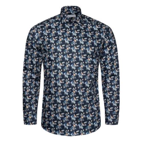 Print Overhemd, Makkelijk Strijkbaar Eton , Blue , Heren