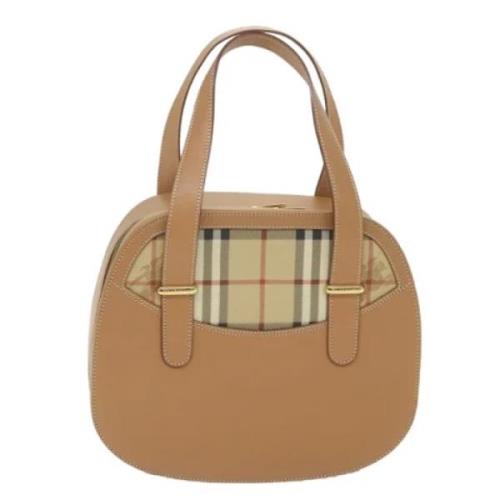 Pre-owned Leather handbags Burberry Vintage , Beige , Dames