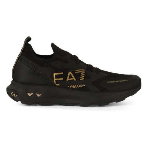 Sneakers met logo print Emporio Armani EA7 , Black , Heren