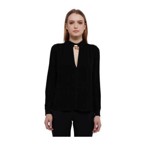 Chain Cut-Out Shirt in Zwart Elisabetta Franchi , Black , Dames