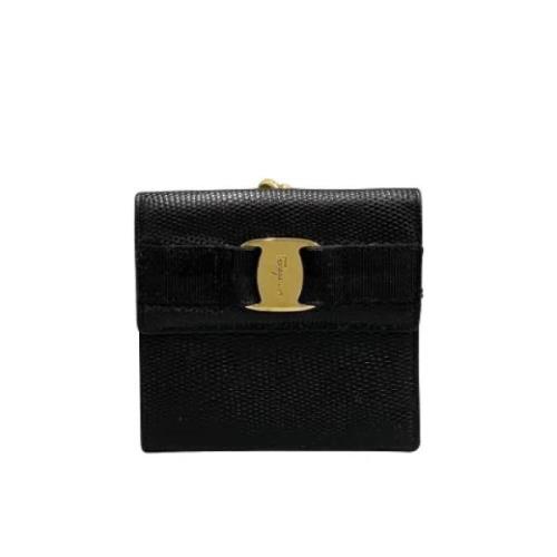 Pre-owned Leather wallets Salvatore Ferragamo Pre-owned , Black , Dame...