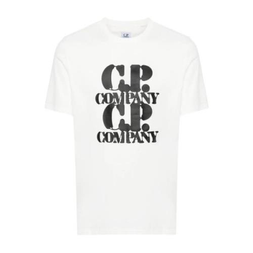 Grafische T-shirts en Polos C.p. Company , White , Heren