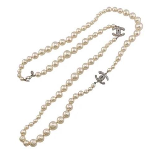 Pre-owned Pearl necklaces Chanel Vintage , White , Dames