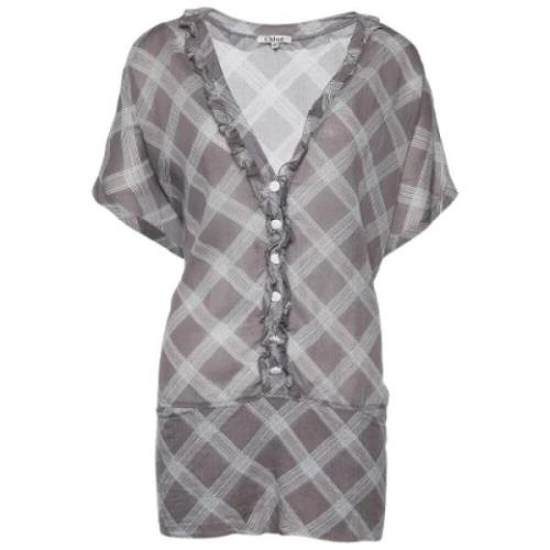 Pre-owned Cotton tops Chloé Pre-owned , Gray , Dames