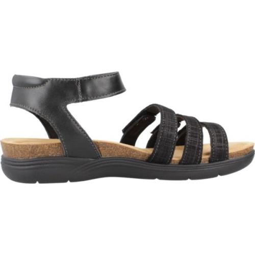 Comfortabele platte sandalen voor vrouwen Clarks , Black , Dames