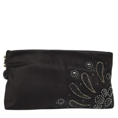 Pre-owned Satin clutches Bvlgari Vintage , Black , Dames