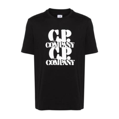 Zwarte Grafische T-shirt - CP Company C.p. Company , Black , Heren