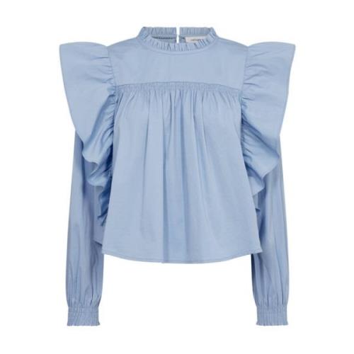 CottonCC Frill Blouse Co'Couture , Blue , Dames