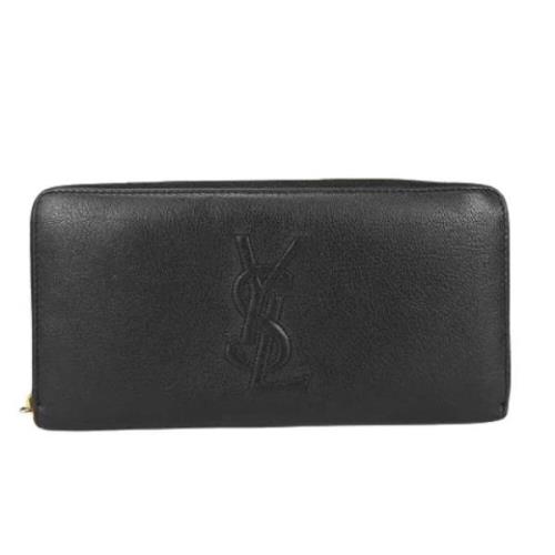 Pre-owned Leather wallets Yves Saint Laurent Vintage , Black , Dames