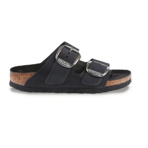 Grote Gesp Zwarte Sandalen Birkenstock , Black , Heren