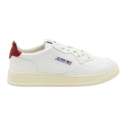 Witte Leren Lage Sneakers Autry , White , Heren