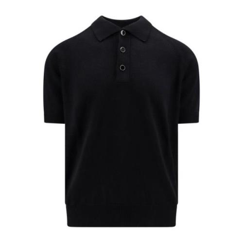 Zwart Wol Katoen T-Shirt Lardini , Black , Heren