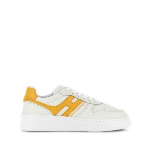 Ivory Leren Sneaker Hogan , White , Dames