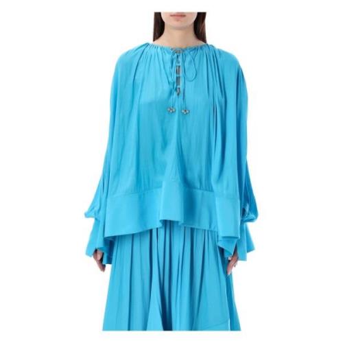 Gerimpeld Overhemd - Stijlvol en Trendy Lanvin , Blue , Dames