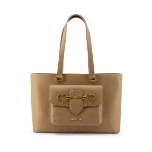 Nude Schoudertas voor Dames Moschino , Beige , Dames