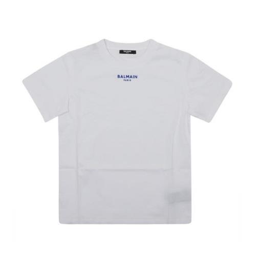 Wit Blauw T-Shirt/Top Balmain , White , Unisex