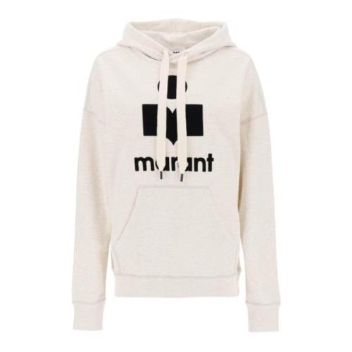 Hoodie van Biologisch Katoen met Flock Logo Isabel Marant Étoile , Gra...