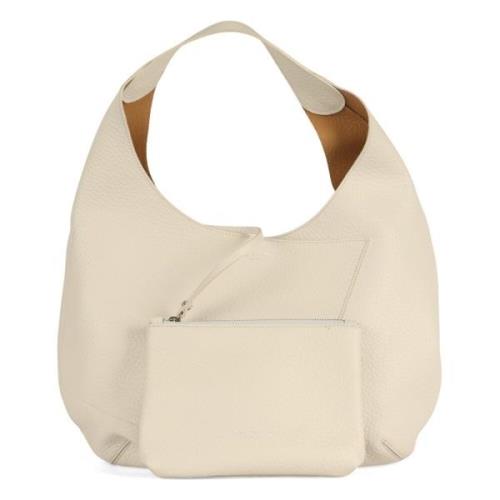 Gehamerde Leren Schoudertas Gianni Chiarini , Beige , Dames