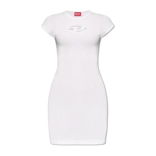 ‘D-Angiel’ jurk met logo Diesel , White , Dames
