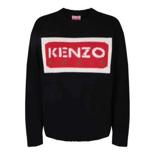 Grafische Logo Trui Kenzo , Black , Dames