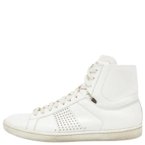 Pre-owned Leather sneakers Yves Saint Laurent Vintage , White , Dames