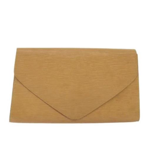 Pre-owned Leather clutches Louis Vuitton Vintage , Beige , Dames
