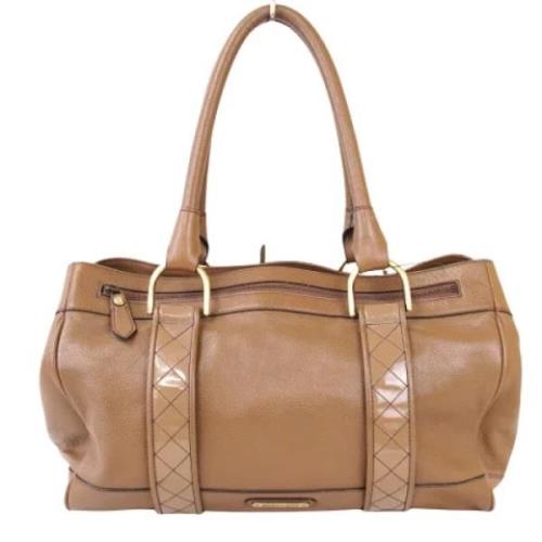 Pre-owned Leather handbags Burberry Vintage , Brown , Dames